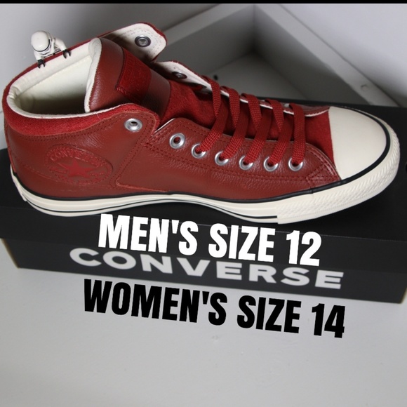 red leather converse high tops
